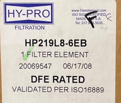 Hy-Pro HP219L8-6EB Filter Element