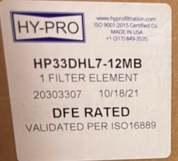 Hy-Pro Filter Element HP33DHL7-12MB