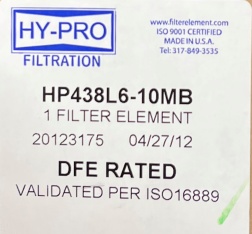 Hy-Pro Filter Element HP438L6-10MB